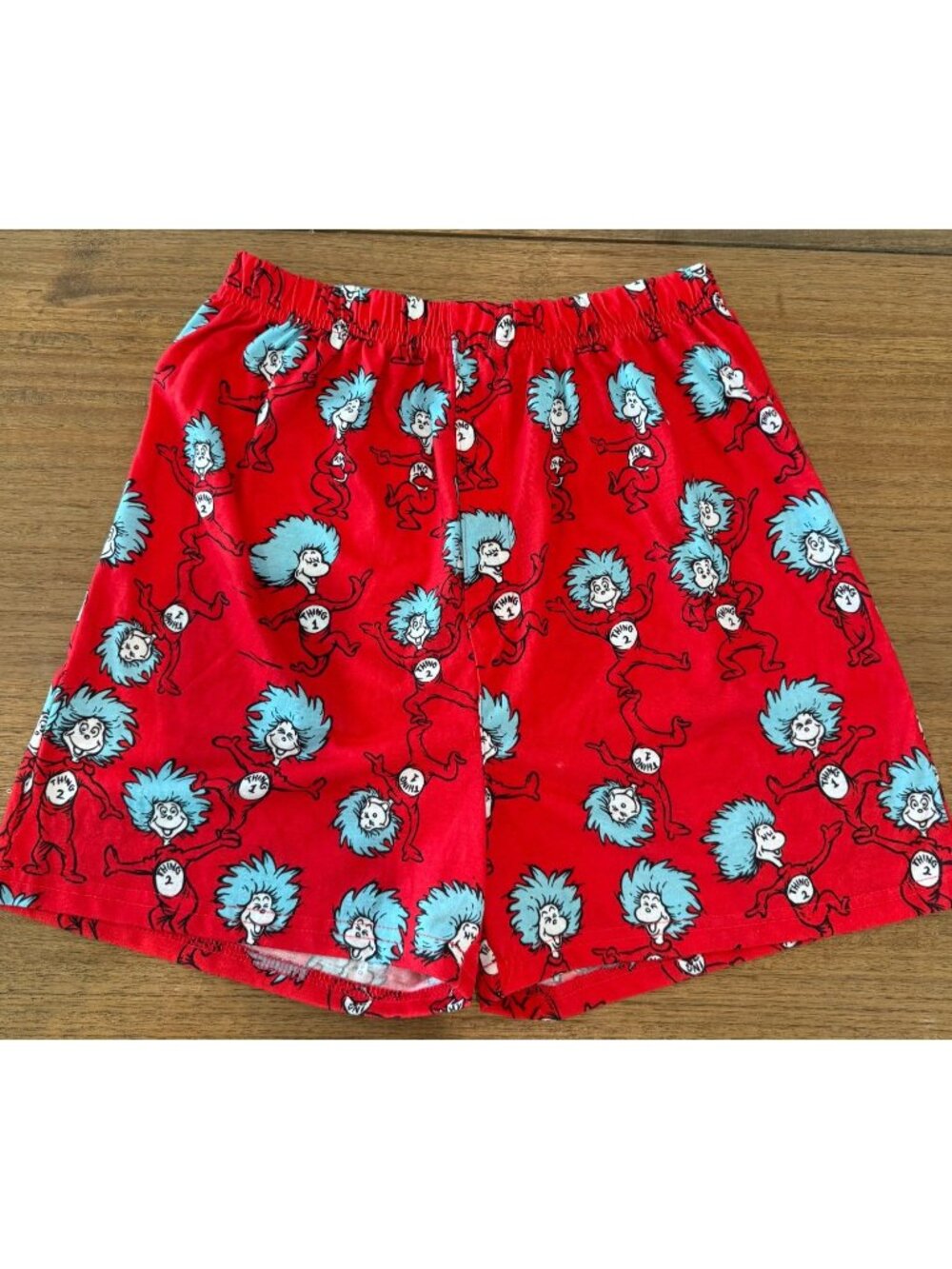 Universal Studios Dr. Seuss Thing 1 & Thing 2 Red Pajama Sleep Shorts Size Small